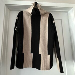 Joseph Wool Sweater Beige Black Size XS
